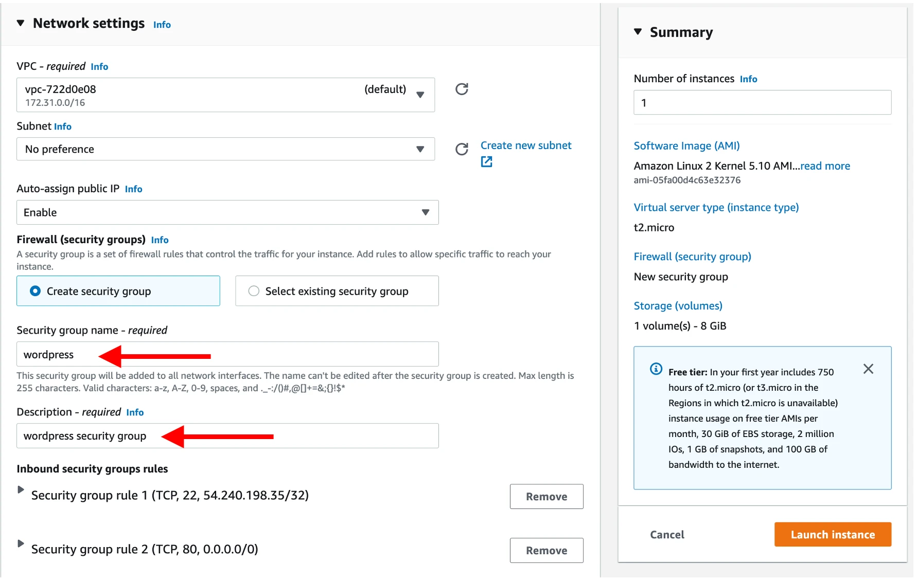 Installing WordPress with Amazon RDS