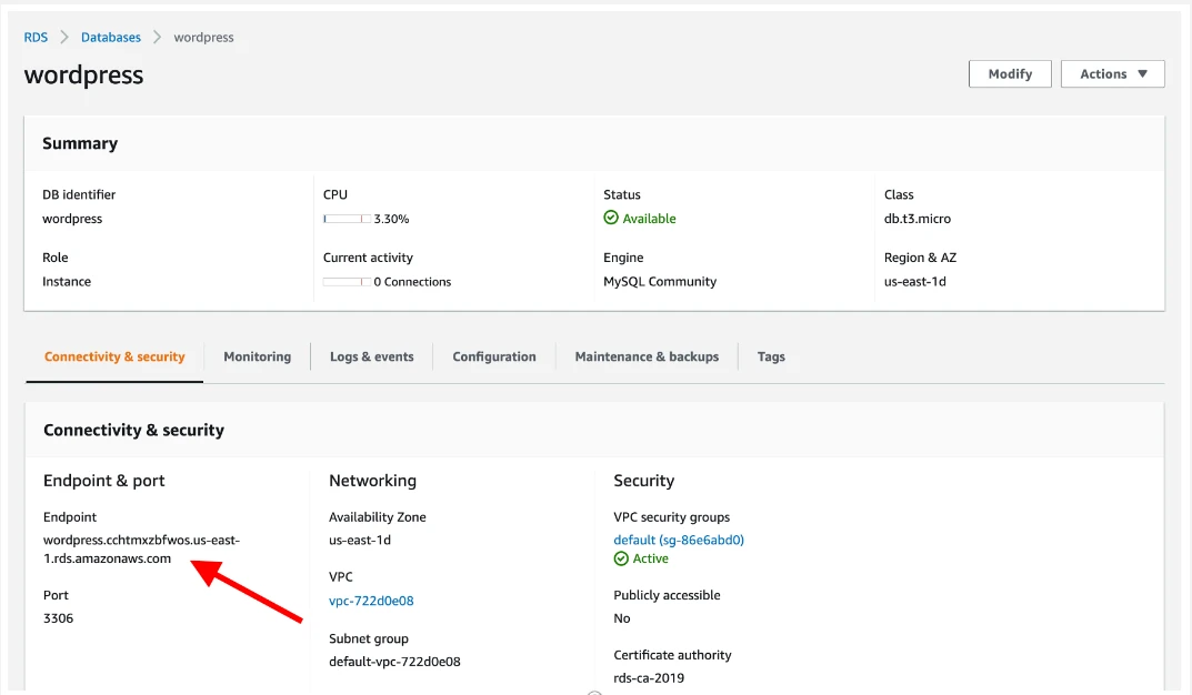 Installing WordPress with Amazon RDS
