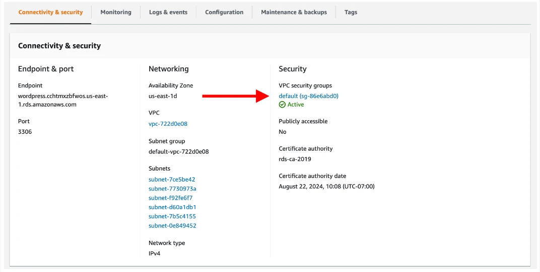 Installing WordPress with Amazon RDS