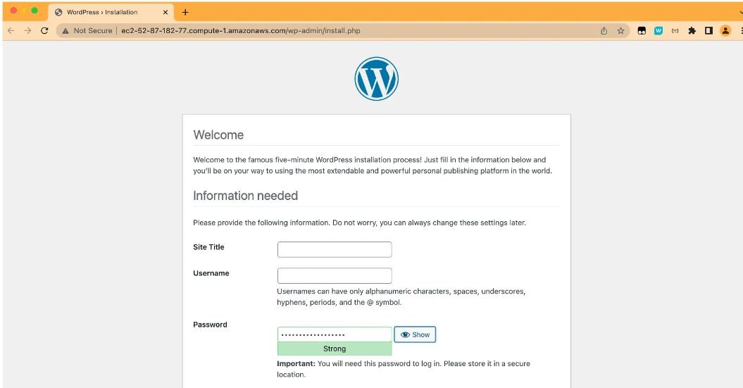 Installing WordPress with Amazon RDS