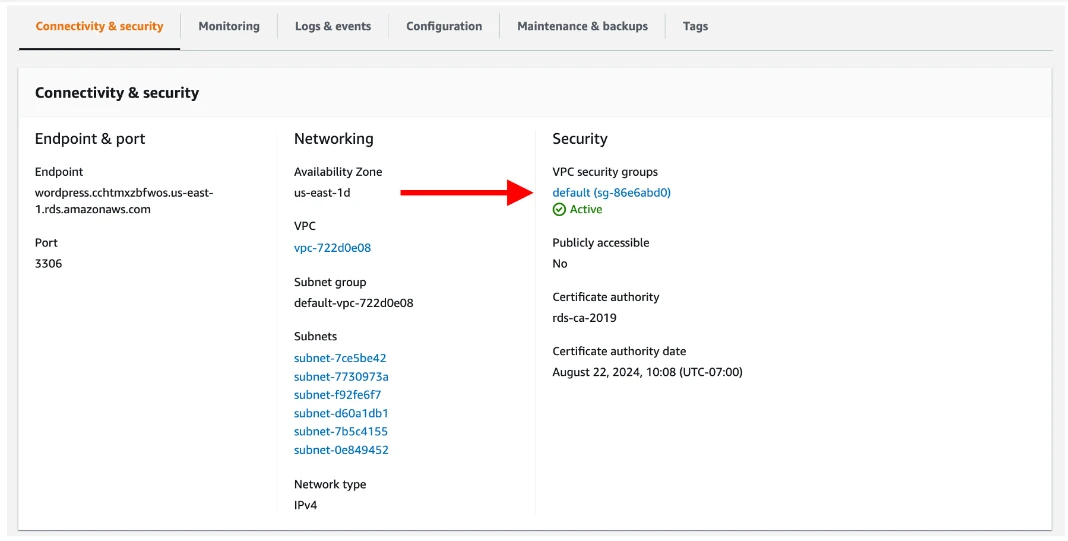 Installing WordPress with Amazon RDS